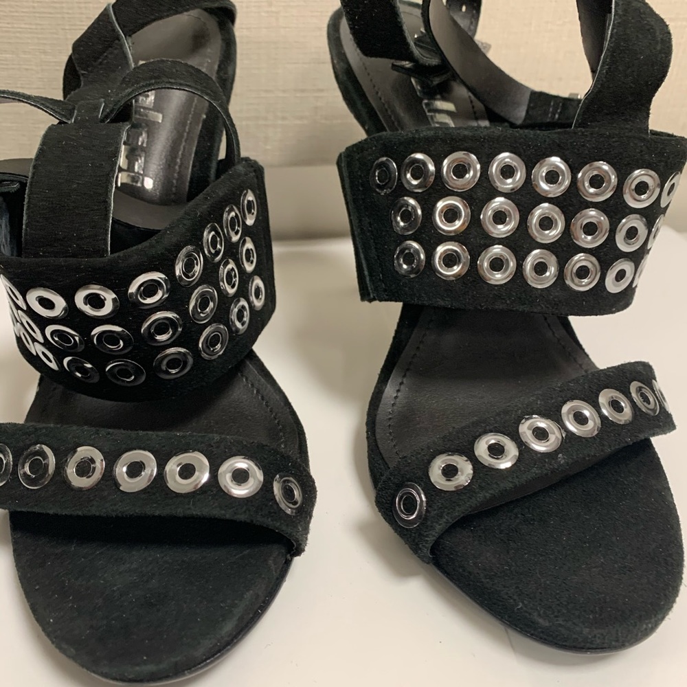 Black strappy studded heels!